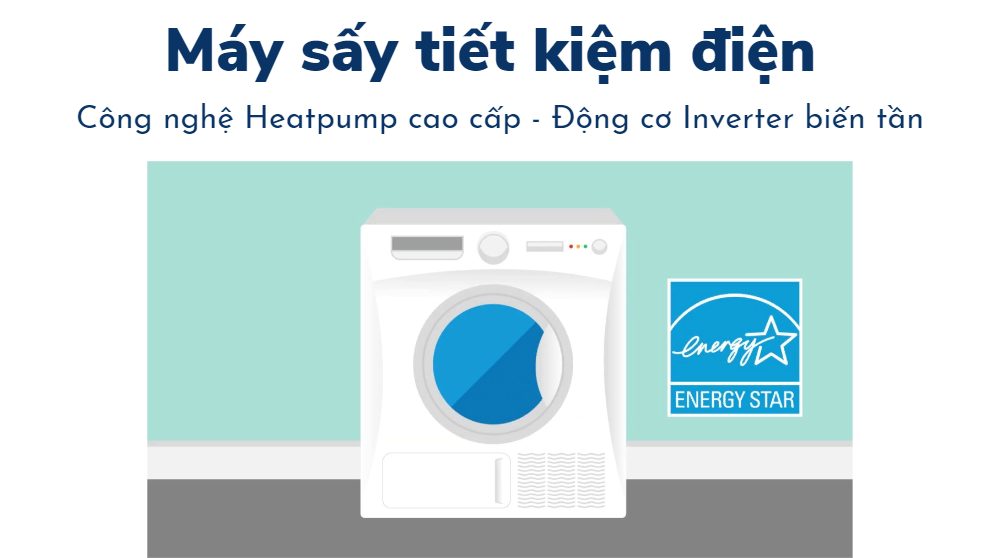 Máy sấy quần áo tiết kiệm điện inverter