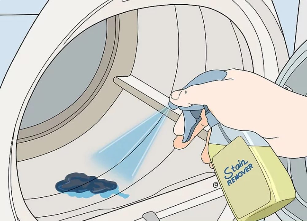 Sử dụng chất tẩy vết bẩn để làm sạch vết mực trong lồng sấy