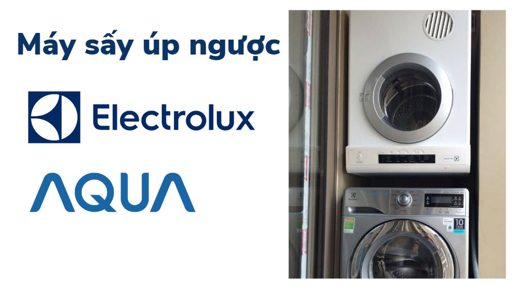 máy sấy quần áo để trên máy giặt
