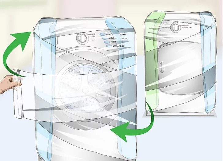 bọc máy lại để di chuyển