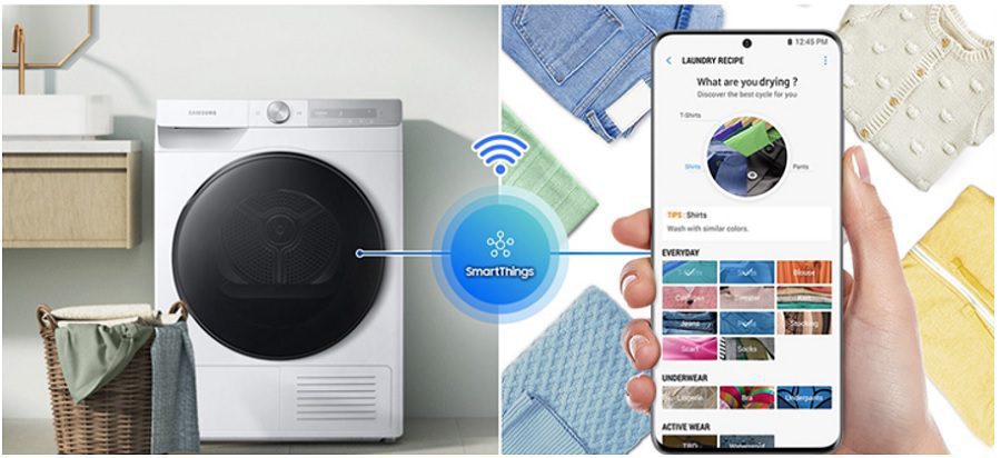 Ứng dụng Smartthings trên máy sấy Samsung