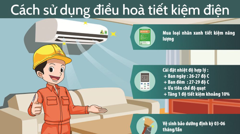 Cách sử dụng điều hoà tiết kiệm điện