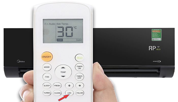thao tác trên điều khiển điều hòa midea