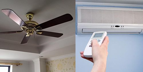 cách bật điều hòa tiết kiệm điện: sử dụng quạt trần