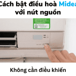 Bật điều hòa Midea không cần điều khiển với Nút nguồn, Apt,…
