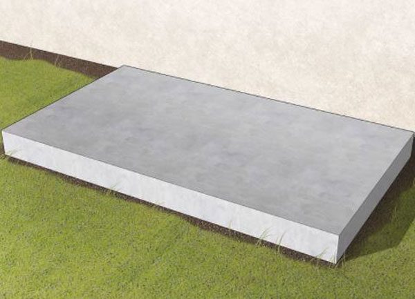 Đặt một tấm bê tông trên mặt đất