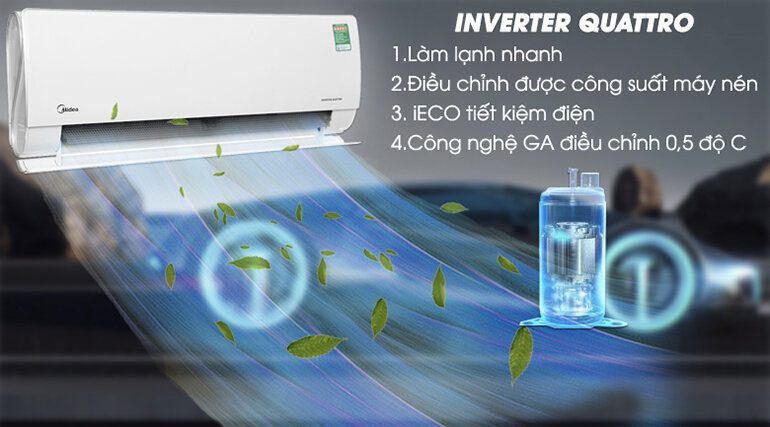 Công nghệ Inverter Quattro trên điều hoà midea