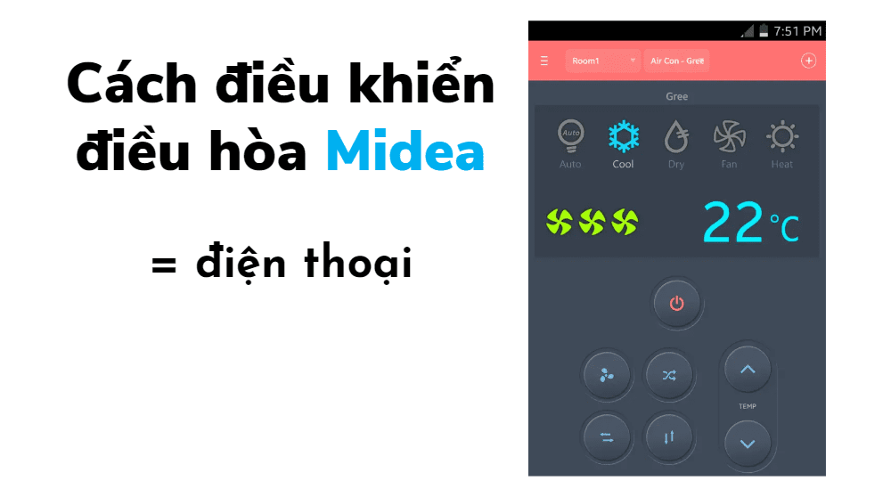 điều Khiển điều Hòa Midea bằng điện Thoại