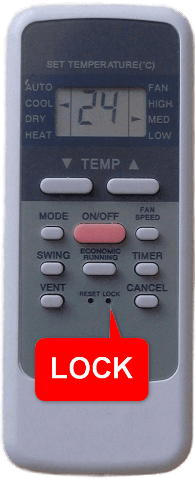 cách mở khóa điều khiển điều hòa midea bằng nút lock