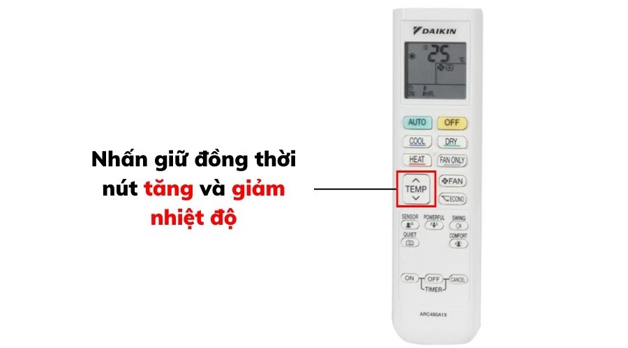 Cách chuyển từ độ F sang độ C ở điều khiển điều hòa Daikin