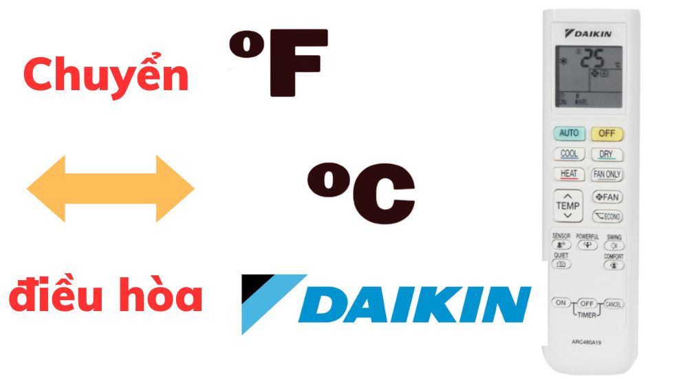 Chuyển độ F Sang độ C điều Hòa Daikin