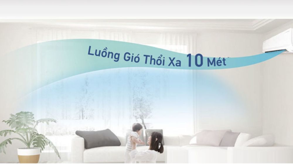 Hiệu ứng Coanda giúp máy lạnh Daikin thổi gió đi xa hơn