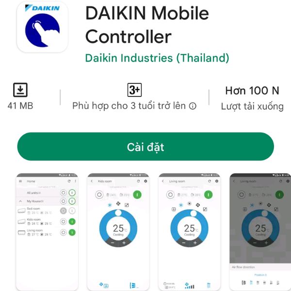Tải App/ứng dụng điều khiển điều hòa Daikin