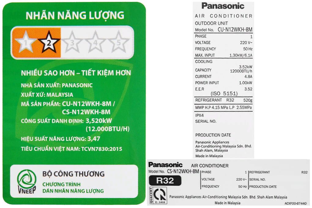 Công suất lạnh điều hòa Panasonic 12000 BTU: Bao nhiêu W?