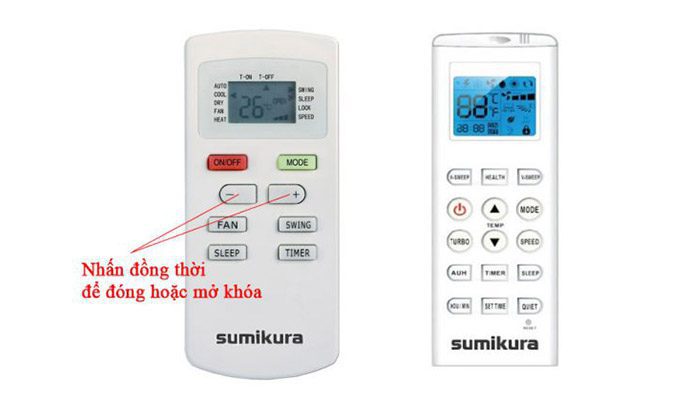 Cách mở khóa điều khiển điều hòa Sumikura