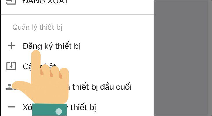 Hướng dẫn điều khiển máy lạnh Sharp wifi bằng điện thoại Chọn Đăng ký thiết bị