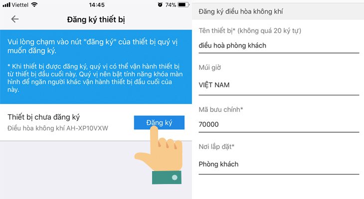 Hướng dẫn điều khiển máy lạnh Sharp wifi bằng điện thoại Đăng kí tên cho máy lạnh Sharp