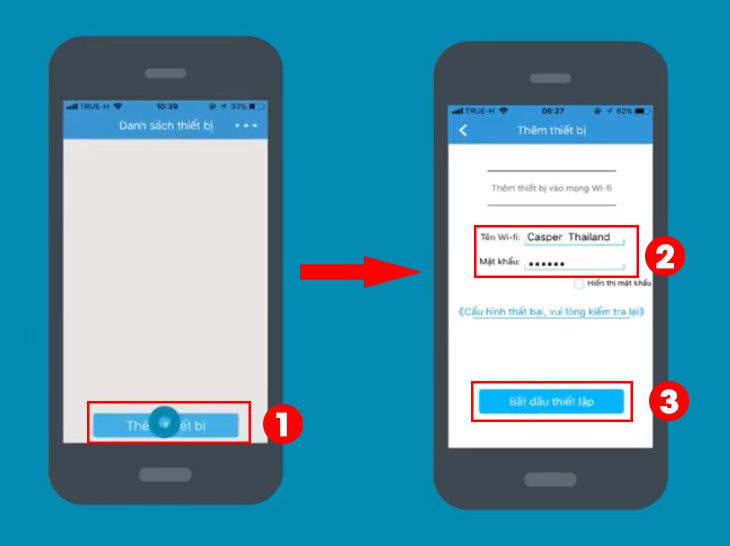 Thêm thiết bị wifi trên app remote máy lạnh Casper