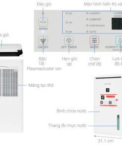 Máy lọc không khí hút ẩm Sharp DW-D12A-W - hình số 5