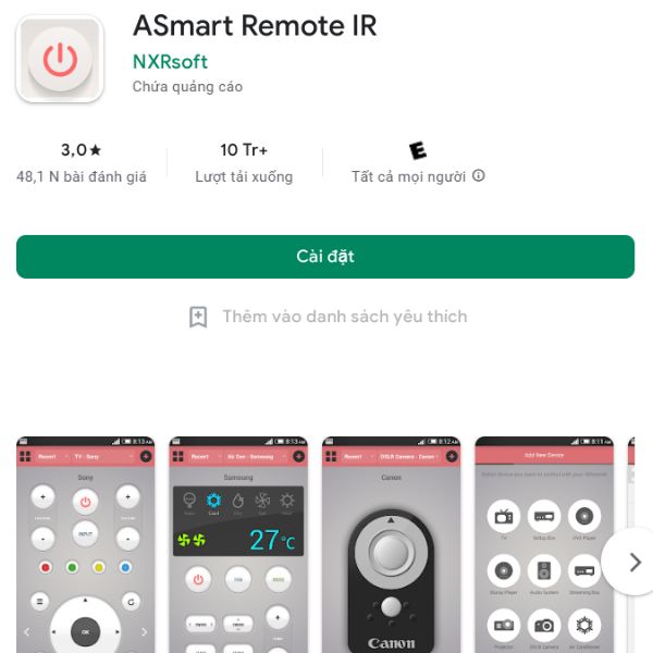 app điều khiển điều hòa casper bằng điện thoại hồng ngoại