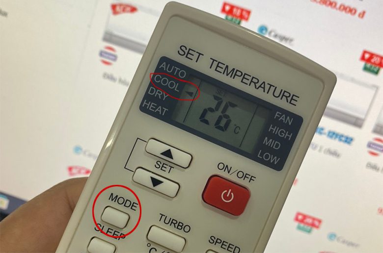 Chọn chế độ làm lạnh COOL Chọn chế độ làm lạnh COOL