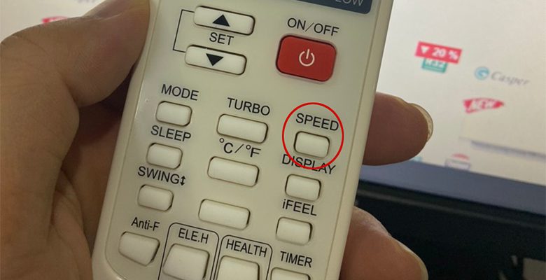 cách chỉnh mát điều hoà casper - chọn tốc độ gió lớn nhất