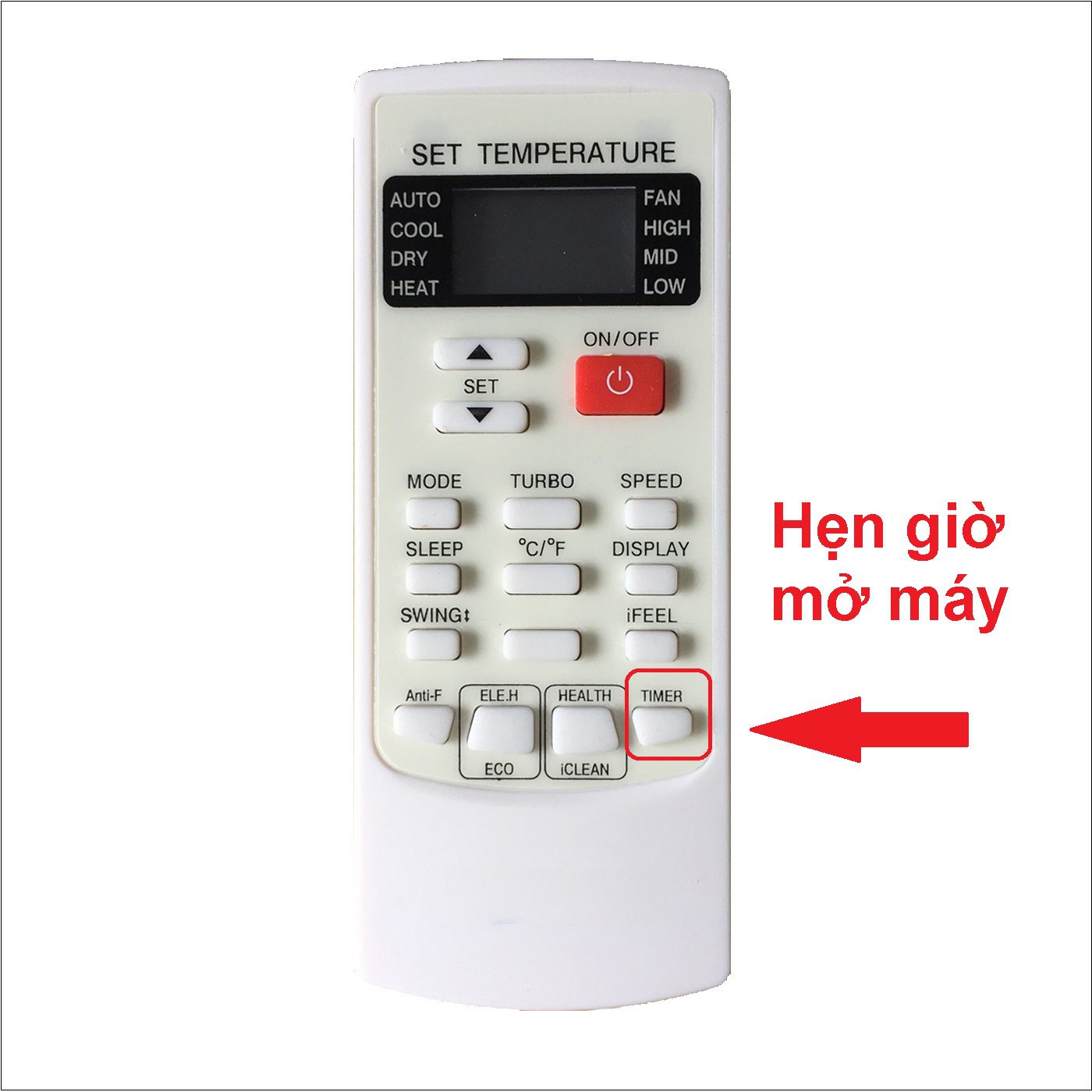 cách hẹn giờ máy lạnh casper - nhấn nút timer