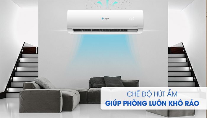 Chế độ hút ẩm DRY của điều hoà Casper là chế độ có khả năng giảm ẩm giúp phòng luôn khô ráo 