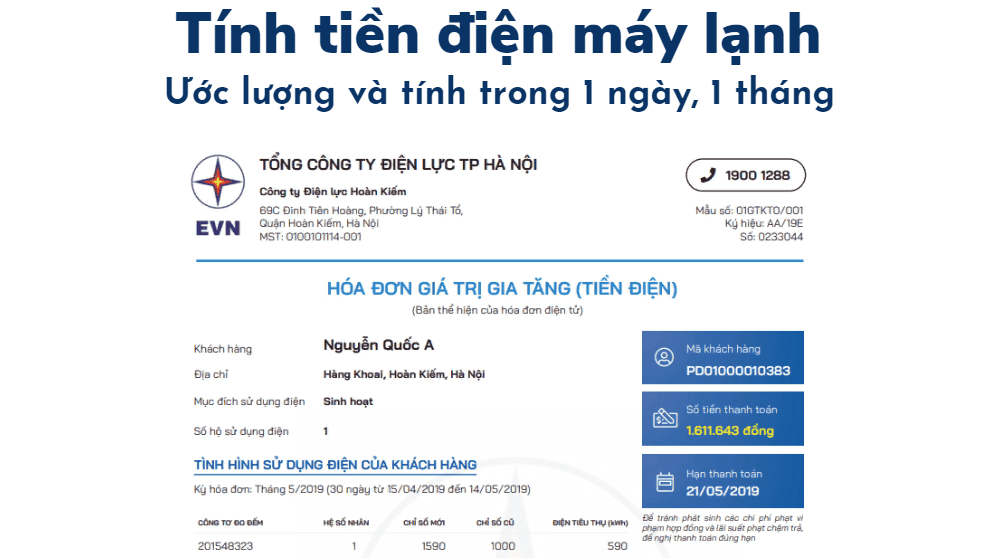 Tiền điện Máy Lạnh 1 Tháng