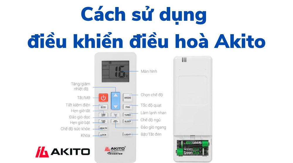 Cách sử dụng điều khiển điều hoà Akito 9000 - 24000