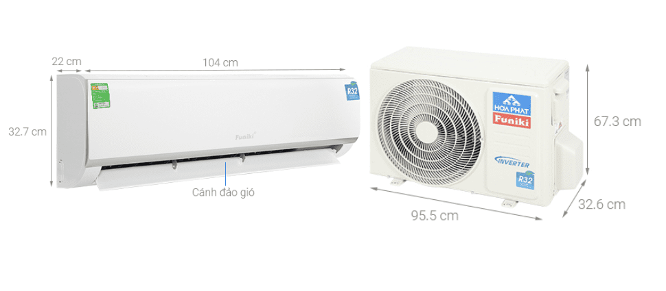 Kích thước dàn nóng - lạnh điều hòa Funiki 24000BTU HSC24TMU
