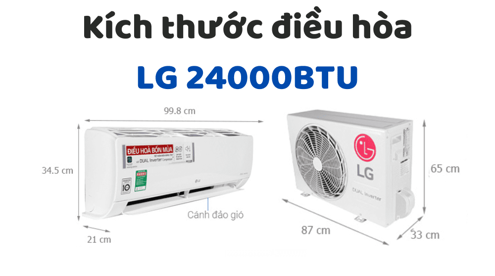 Kích Thước điều Hòa Lg 24000btu