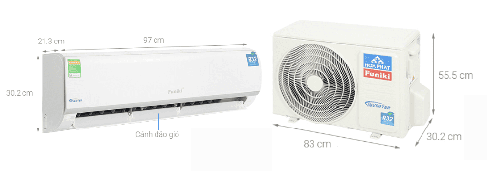 Kích thước dàn nóng - lạnh điều hòa Funiki 18000BTU HIC18TMU