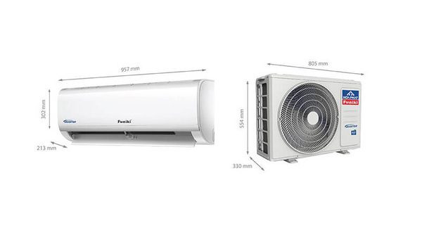 Kích thước dàn nóng - lạnh điều hòa Funiki 18000BTU HIH18TMU