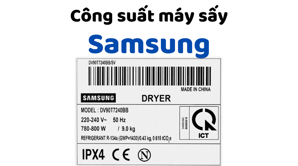 Công Suất Máy Sấy Samsung