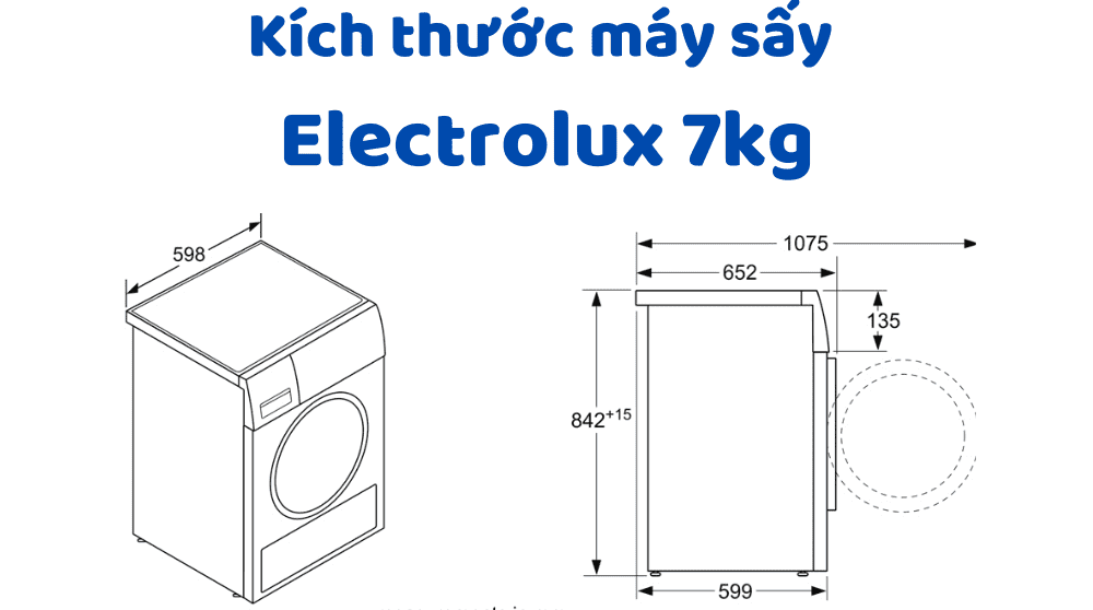 Kích Thước Máy Sấy Electrolux 7kg