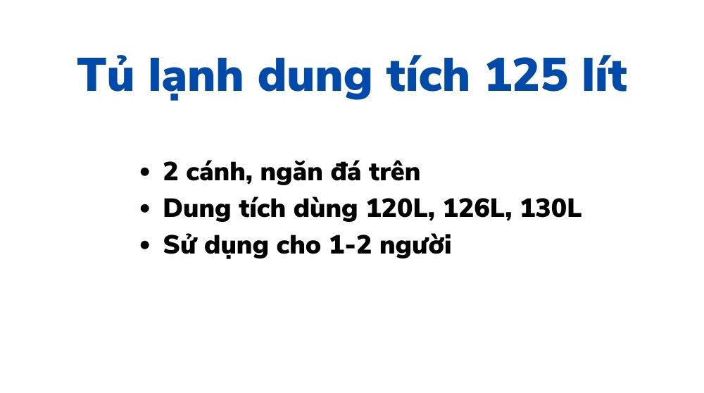 Tủ lạnh 125 lít