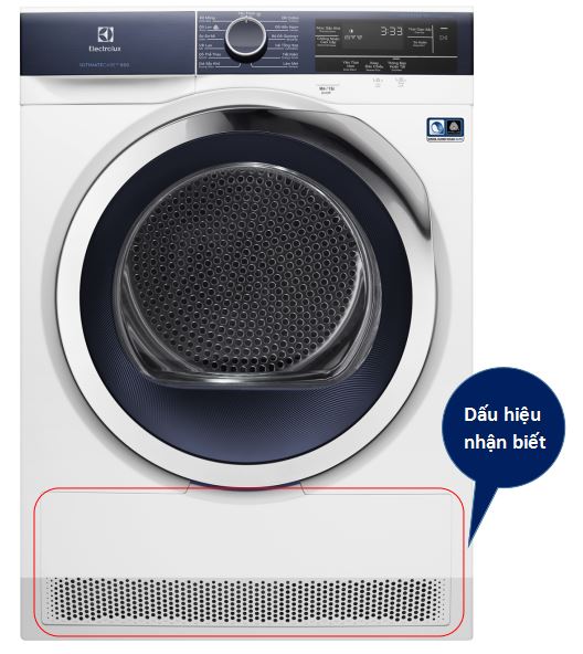 dấu hiệu nhận máy sấy Electrolux bơm nhiệt