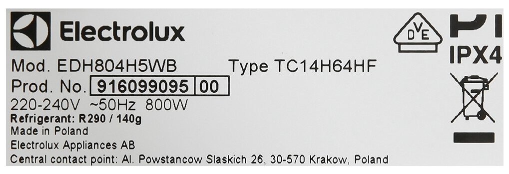 Công suất tiêu thụ điện của máy sấy Electrolux 8kg