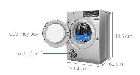 Máy sấy thông hơi Electrolux 8 Kg EDV805JQSA