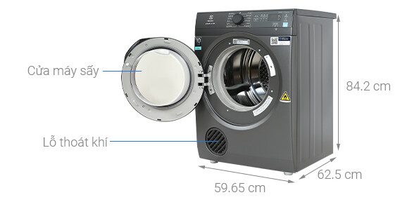 Kích thước Máy sấy thông hơi Electrolux 8.5 kg EDV854N3SB