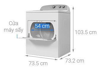Kích thước máy sấy Whirlpool 3LWED4815FW0