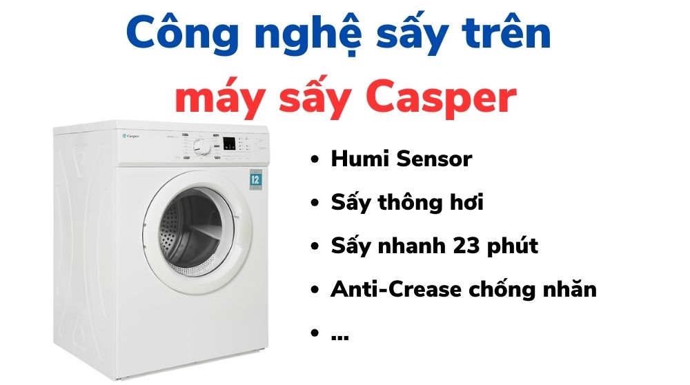 Công nghệ sấy trên máy sấy Casper