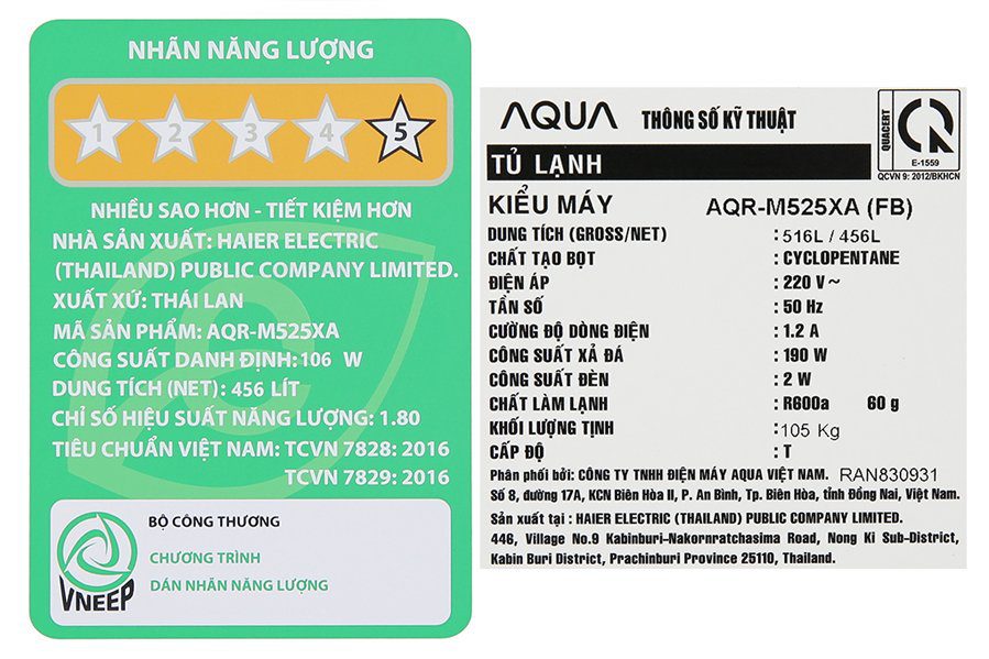 Công Suất Tiêu Thụ điện Của Tủ Lạnh 450 Lít