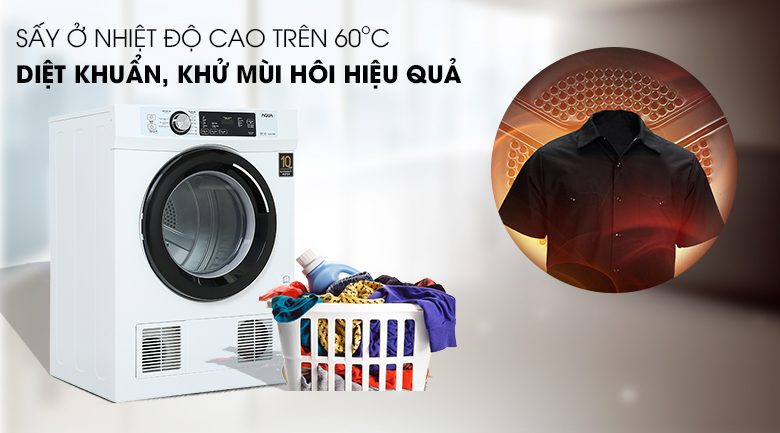 Máy sấy Aqua sấy diệt khuẩn ở nhiệt độ cao