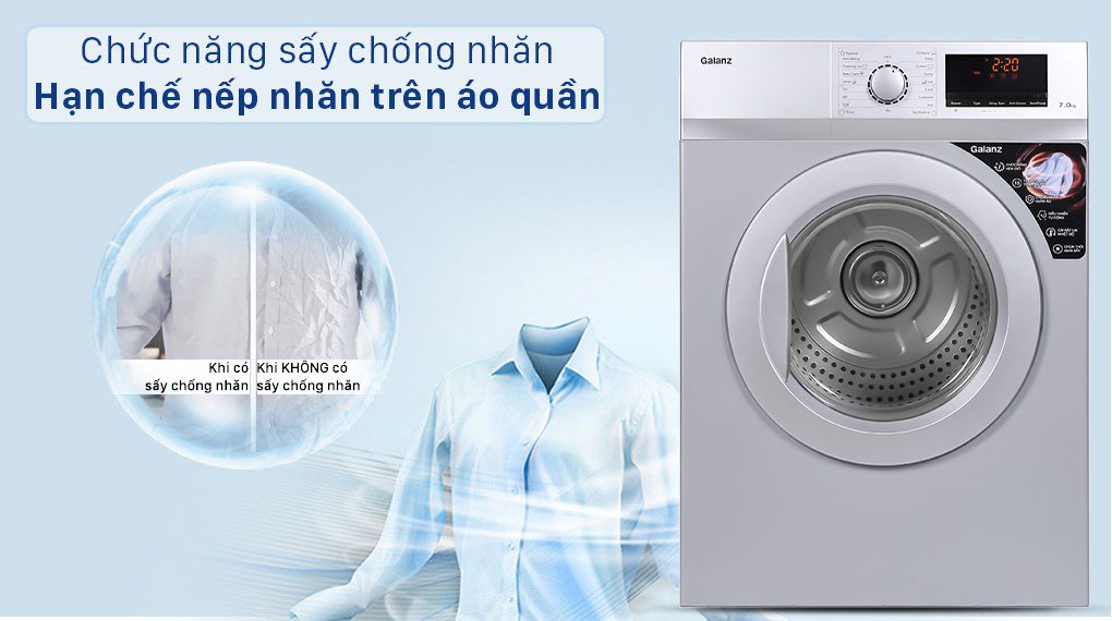 Chức năng sấy chống nhăn