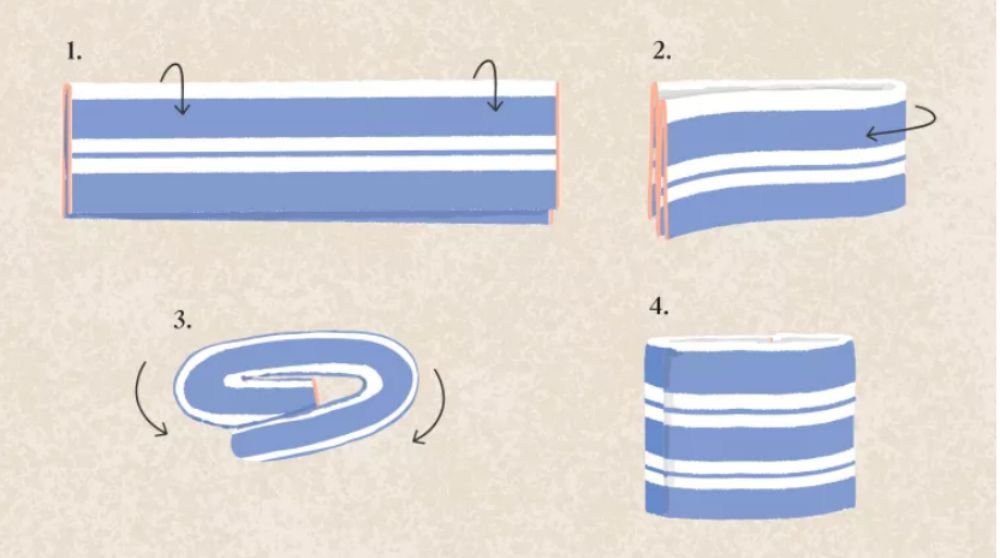 Cách gấp khăn tắm biển