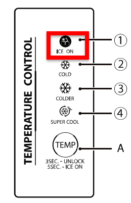 bật chế độ làm đá rơi tủ lạnh Toshiba