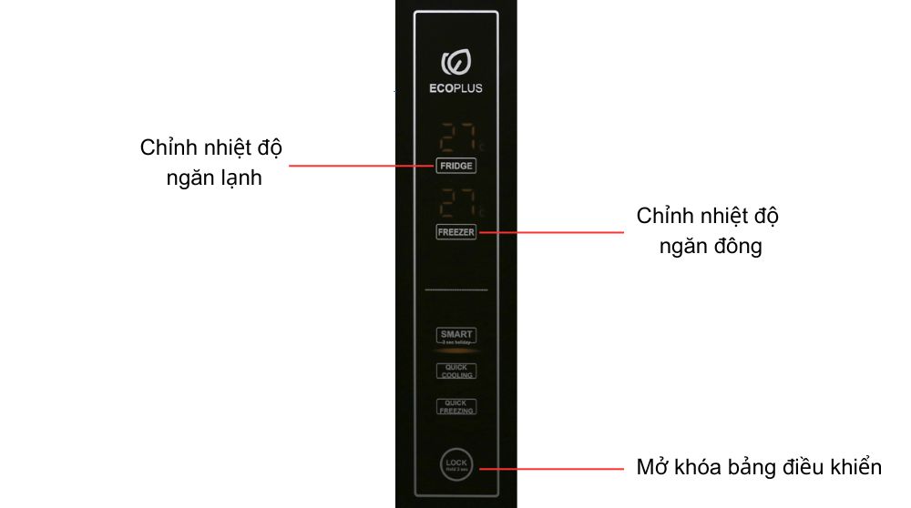 cách chỉnh nhiệt độ tủ lạnh Aqua 4 cánh bao gồm loại 456l