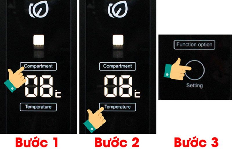 cách điều chỉnh nhiệt độ ngăn mát tủ lạnh Aqua 2 cánh cảm ứng